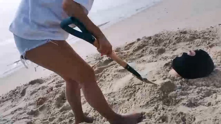 【妲己】沙滩活埋狗奴 bf20308_HD绳艺资源