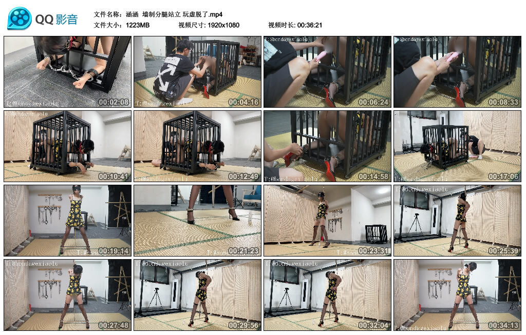 【涵涵】墙制分腿站立 玩虚脱了_HD绳艺资源
