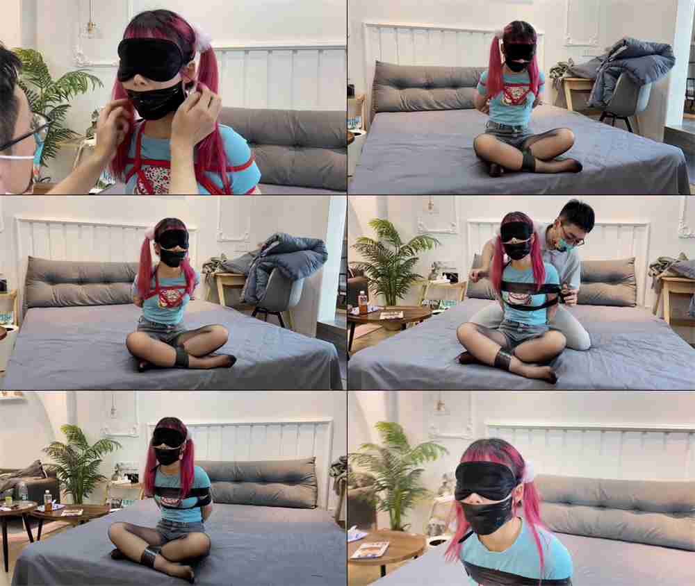 【缚艺录】小汪 害羞的不想露脸，妥妥的双马尾萝莉一枚，cos社团的小美女[夸克]_HD绳艺资源