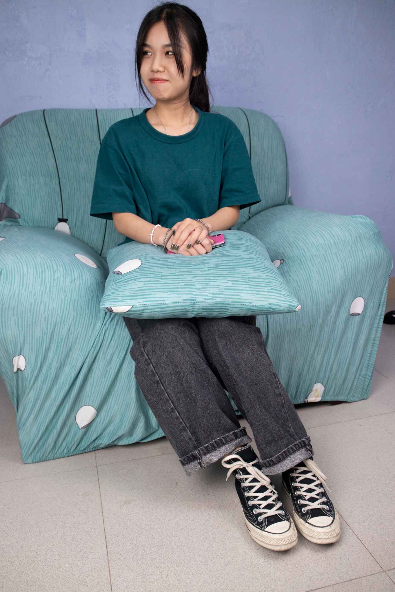[南国足艺]32-模特小溪原味帆布鞋棉袜美脚，脚底有点脚气_HD绳艺资源