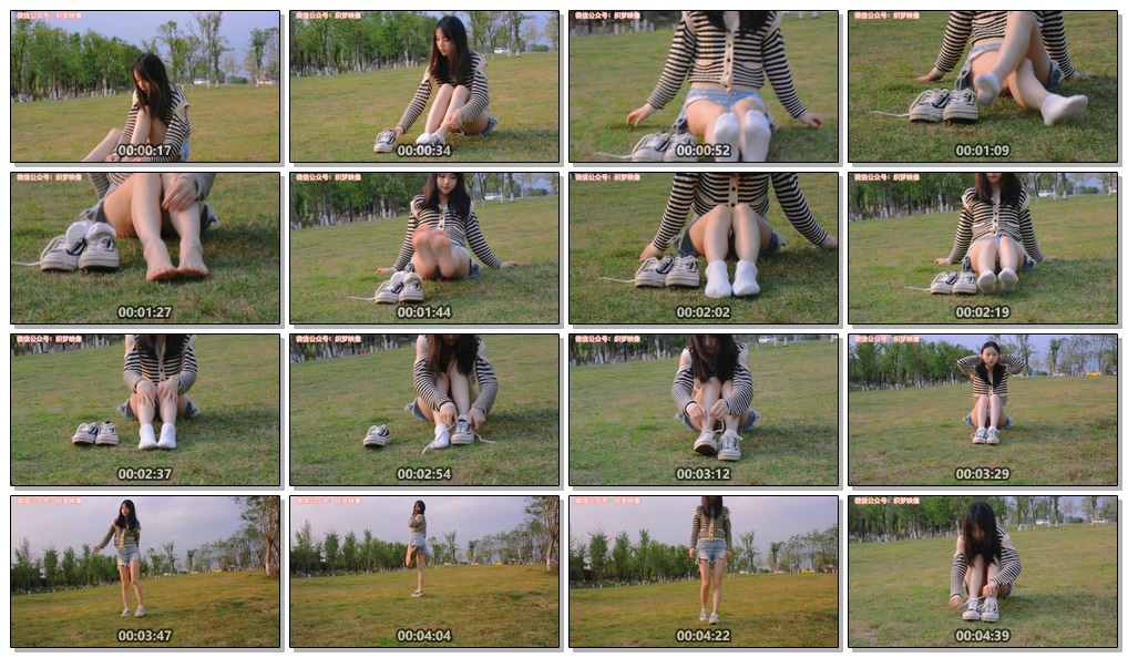 [织梦映像]少女牛仔裤-草地白袜_HD绳艺资源