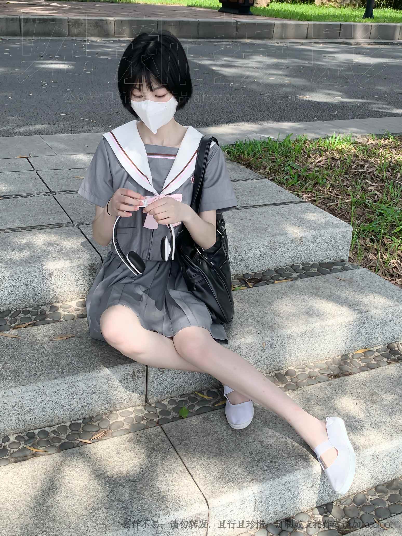 [见新摄影]NO.047 灰色JK 深深进入心中_HD绳艺资源