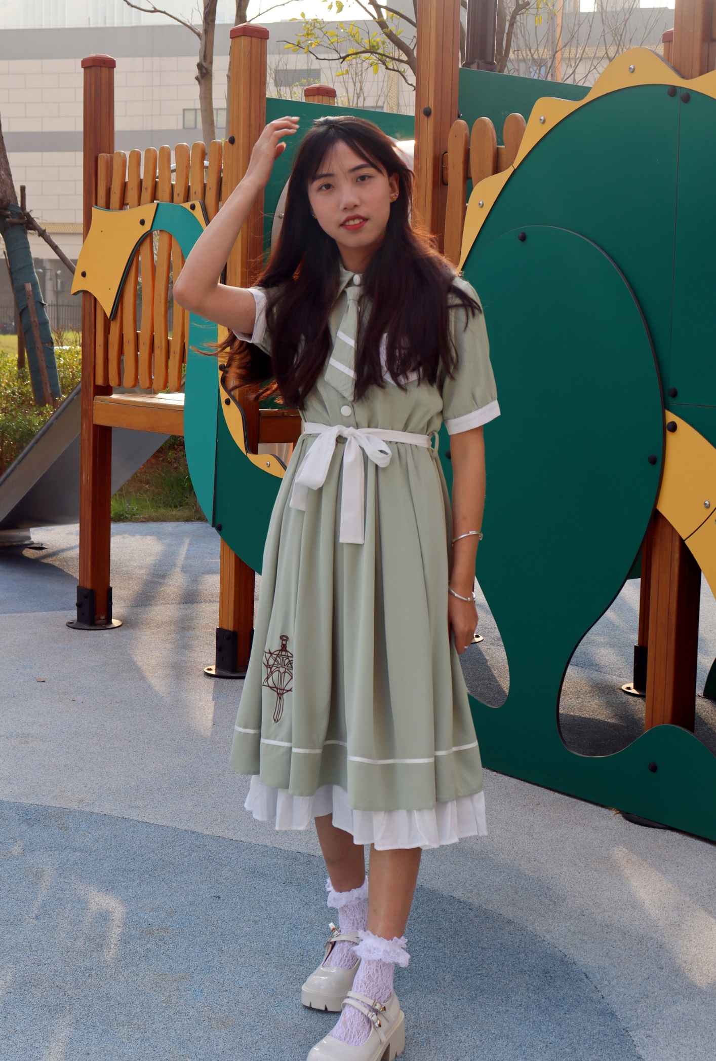 [初夏女神]NO.002 雪糕~法式复古连衣裙搭36码白皮鞋_HD绳艺资源