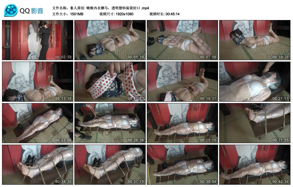 【象人原创】 嗷嗷内衣驷马，透明塑料装袋封口_HD绳艺资源