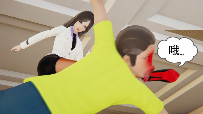 爆头踩杀：不死的作死少年漫画（少年小明被两位女神虐踩爆头）G-210524-15