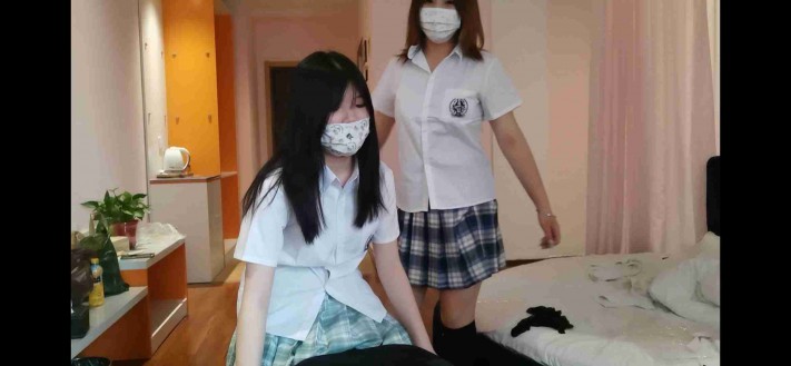 jk学生妹双人骑马，全体重踩踏 YC-220424_HD绳艺资源