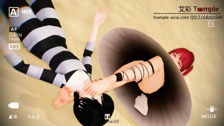 MMD女格斗家暴踹挑战的男选手 动漫 R-190417-3