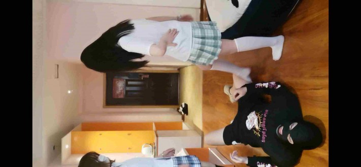 jk学生妹双人骑马，全体重踩踏 YC-220424