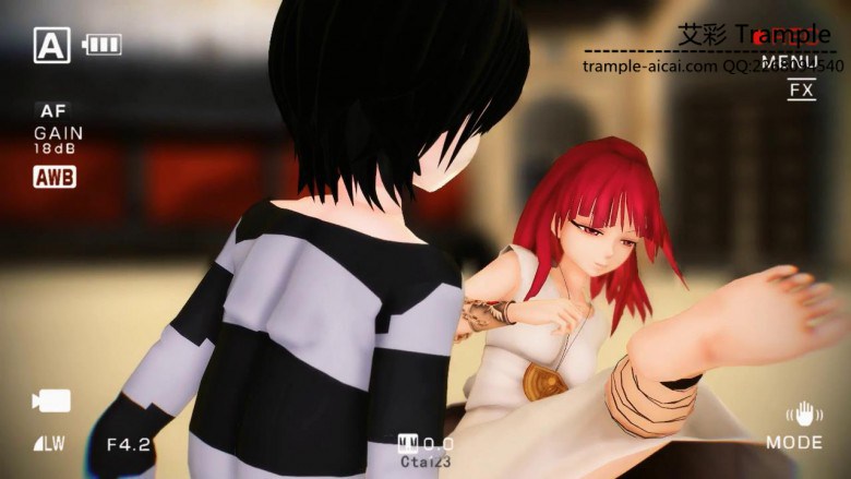 MMD女格斗家暴踹挑战的男选手 动漫 R-190417-3