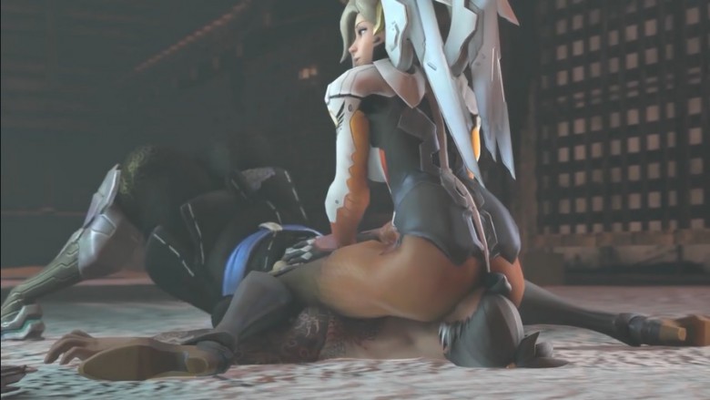 动漫游戏-D.VA 天使 黑百合-高清 踢打坐脸腿绞 O-170422-9