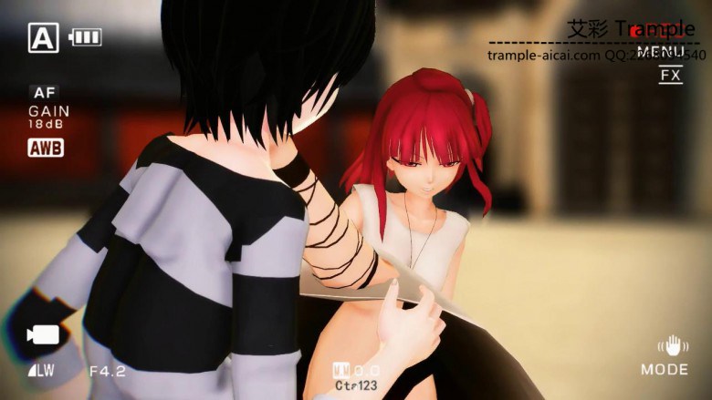 MMD女格斗家暴踹挑战的男选手 动漫 R-190417-3