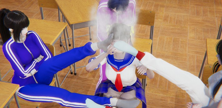 女女校园羞辱漫画：小雪校园记第二部（小雪被迫闻众女生臭鞋袜）JS220815