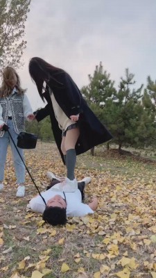 【二宝】姐妹花户外遛狗踩踏 bf19757