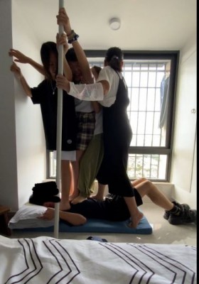 四小主第一次的踩踏体验