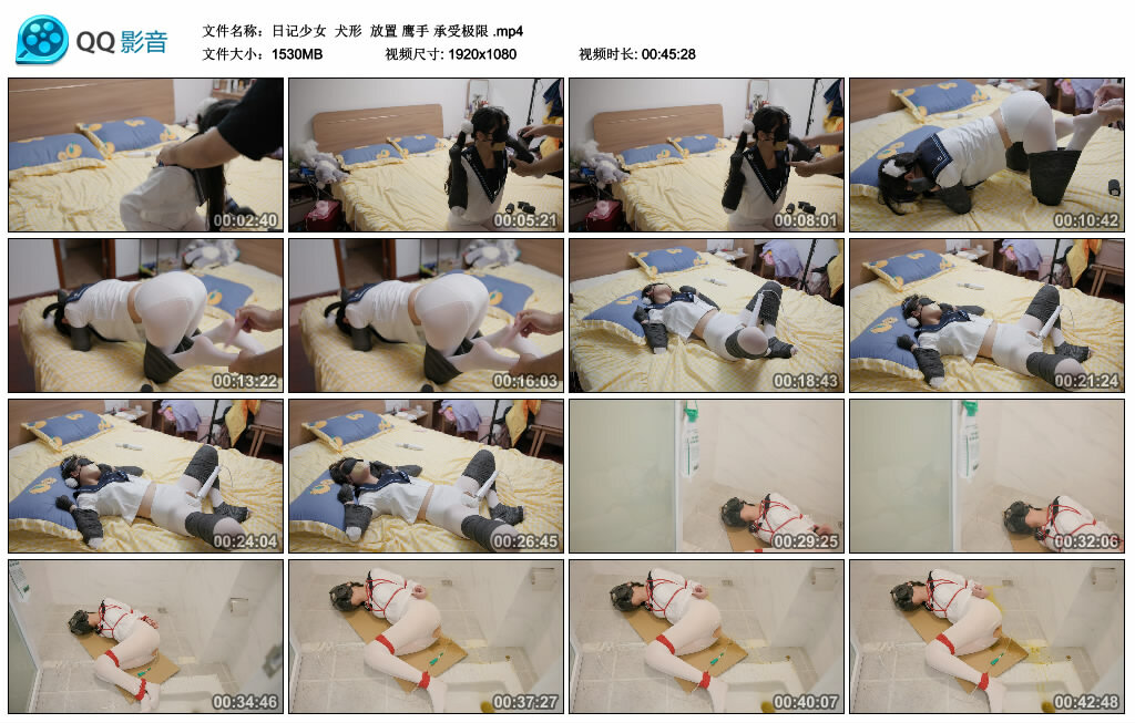 【日记少女】犬形 放置 鹰手 承受极限_HD绳艺资源