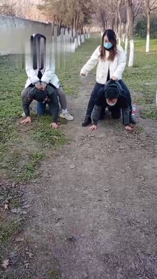 【雨雨大人&一璇S】双s户外偶遇艺术训练修理贱狗（双视角）bf21977_HD绳艺资源