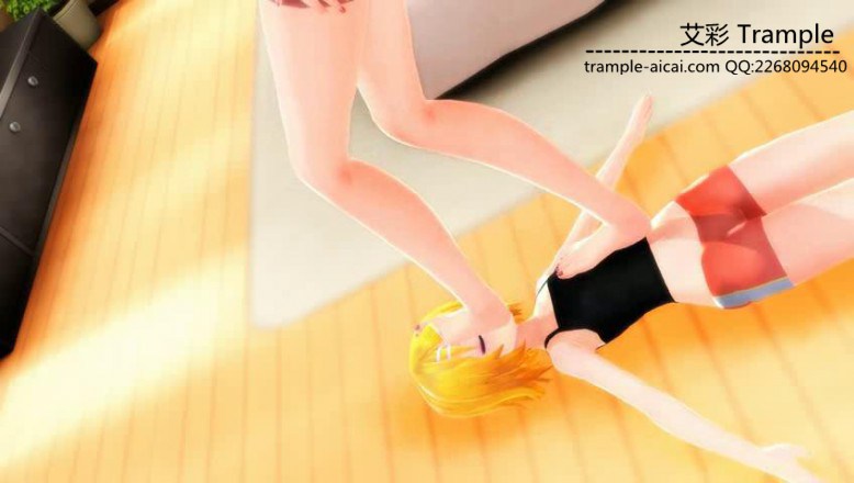MMD 女女踩踏插嘴虐 动漫