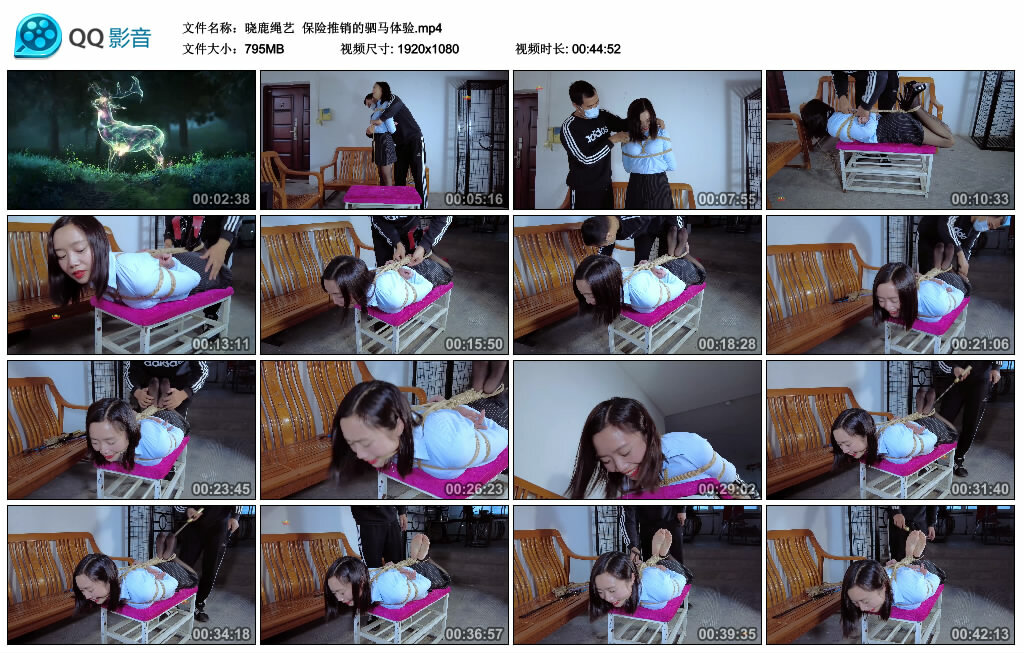 【晓鹿绳艺】保险推销的驷马体验_HD绳艺资源