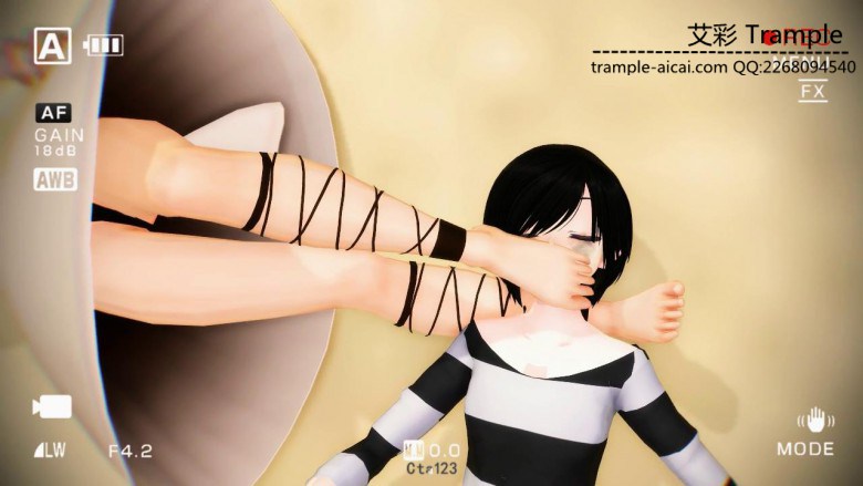 MMD女格斗家暴踹挑战的男选手 动漫 R-190417-3