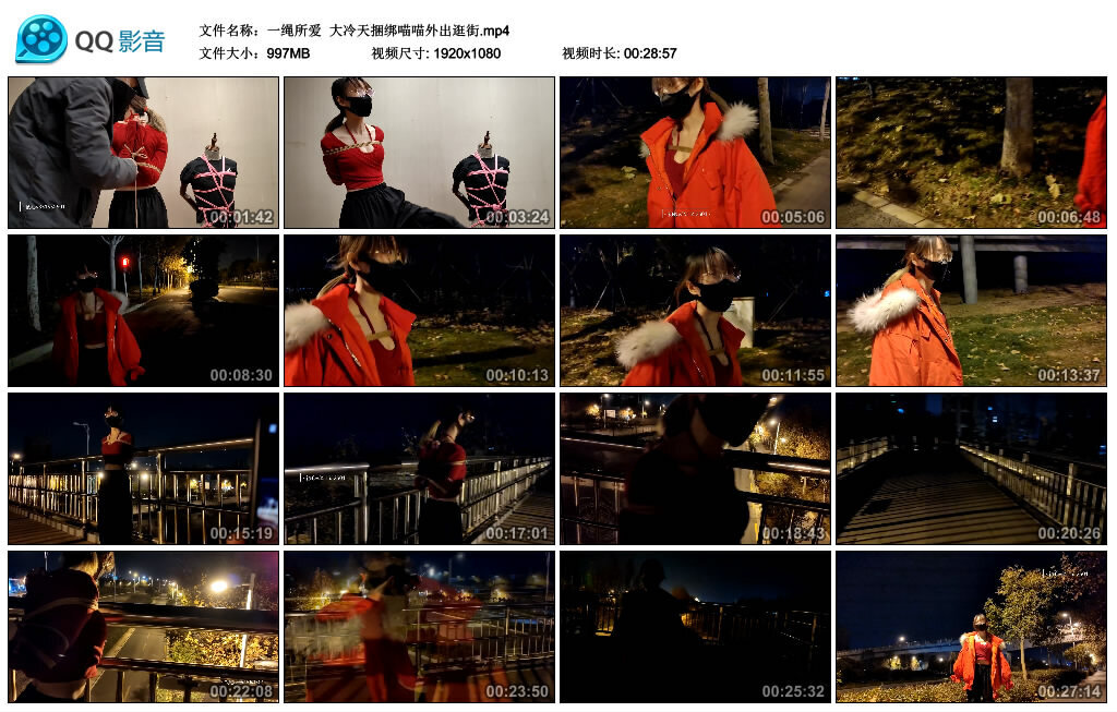 【一绳所爱】大冷天绳艺技巧喵喵外出逛街_HD绳艺资源