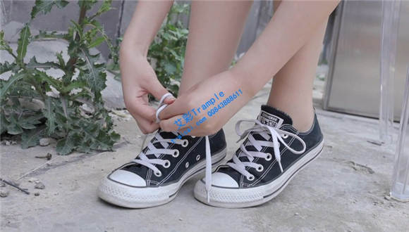 性感肉丝帆布鞋踩花