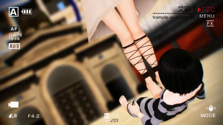 MMD女格斗家暴踹挑战的男选手 动漫 R-190417-3