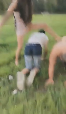 冷柔精彩户外爬行比赛遛狗