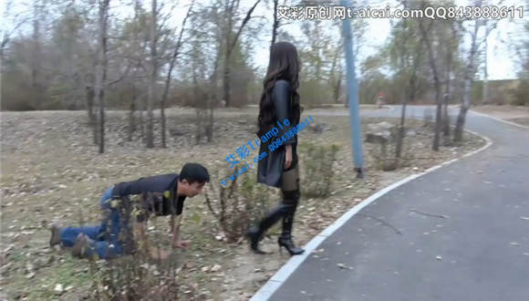 冷柔长靴户外骑乘羞辱老